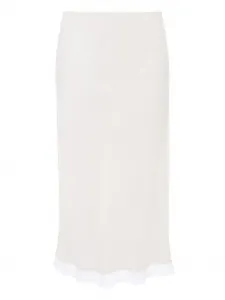 Юбка миди с кружевом VICTORIA BECKHAM, белый