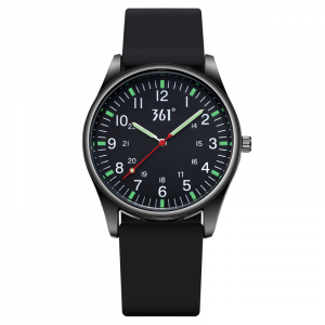 361° Часы с кварцевым механизмом и силиконовым ремешком, унисекс, черный циферблат