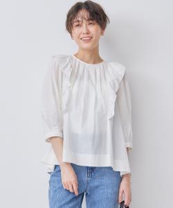 Блузка с баской из натуральной хлопчатобумажной ткани Suite, цвет Ivory [002]