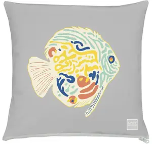 Декоративная подушка APELT "3981", из текстильного материала для улицы, чехол без наполнителя, 1 шт 49х49 см, серый