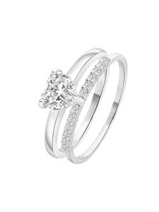 Lucardi Кольцо в форме сердца из серебра 925 пробы