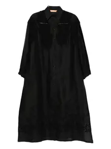 Рубашка с вышитым воротником Ermanno Scervino, черный