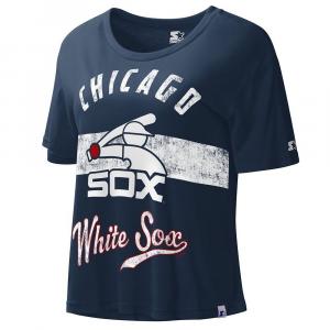 Женский укороченный топ темно-синего цвета Chicago White Sox Cooperstown Collection Record Setter Starter, цвет Sox Navy