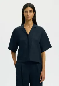 Блузка kurzarm на пуговицах Selected, Dark Sapphire