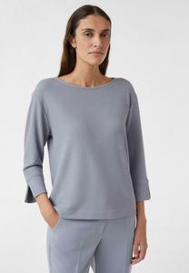 Джемпер comma STRUKTURIERTES MIT 3/4-ÄRMELN UND U-BOOT-AUSSCHNITT, Blau/Blue