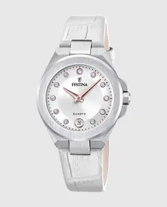 Женские часы F20701/1 Mademoiselle из белой кожи Festina