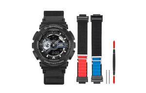 Унисекс часы CASIO серии с двойным дисплеем жидкокристаллическим/аналоговым, 51.2 мм, черные