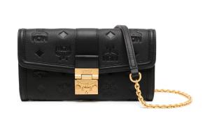 Сумка через плечо Tracy Visetos из натуральной кожи наппа, кошелек большой женский черный MCM