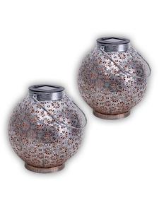 Näve Светодиодный солнечный светильник "Цветочный узор" серебристого цвета - (Д)18 см x (Ш)18 см x (В)19,5 см