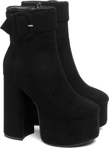 Женские ботильоны LEHOOR на платформе, высокий каблук, молния, с анималистичным принтом, челси, круглый носок, ремешок с пряжкой, замшевая матовая кожа, ботинки в стиле милитари, элегантные, для офиса, свадьбы и вечеринок, размер 4-13 US, Suede Black