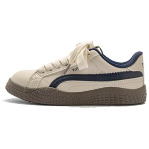 Far waves Женские скейтерские кроссовки с амортизацией и устойчивостью к истиранию низкие бежево-голубые, цвет Beige Blue