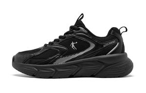 QIAODAN Низкие кроссовки для бега с амортизацией, противоскользящие и износостойкие, женские, черные