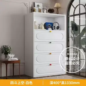 Yu Senyi Комод 50 см для гостиной и спальни из металла, 5 ящиков, белый, овальная форма