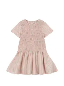 Платье в полоску с круглым вырезом Konges Sløjd, розовый