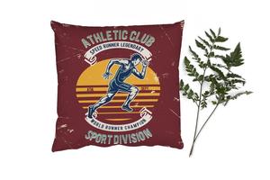 Декоративная подушка MuchoWow, диванная подушка, декоративная подушка для гостиной, 60 х 60 см, легкая атлетика, спорт, винтаж, чехол на подушку, хлопчатобумажная ткань, декоративные наволочки