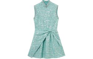 Self Portrait Женское платье без рукавов зеленое смешанных цветов