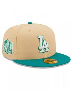 Мужская приталенная шляпа Natural, бирюзовый Los Angeles Dodgers Mango Forest 59FIFTY New Era, бежевый