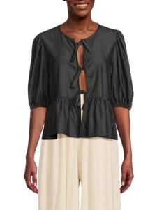 Блузка с завязкой спереди Renee C., черный