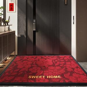 Dajiang Ковер 120х180 см для прихожей, красный, с цветочным дизайном, моющийся, для удаления пыли и песка
