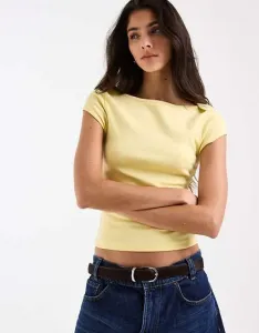 Укороченная футболка с короткими рукавами и воротником-лодочкой ASOS DESIGN пахты