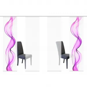 HOME Раздвижная штора ALBERTA с липучкой, комплект из 4 шт., ВxШ: 245x60 см, непрозрачная, включая крепежные элементы Home Wohnideen, Brombeere