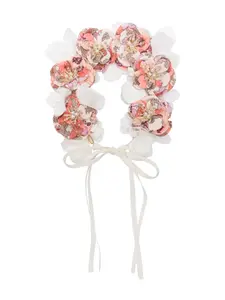 Повязка на голову с цветочной аппликацией Bonpoint, белый