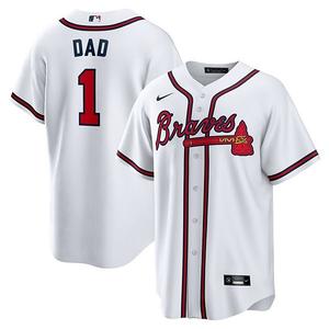 Мужская белая реплика джерси Atlanta Braves #1 Dad Nike