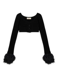 Укороченный кардиган в рубчик Blumarine, черный