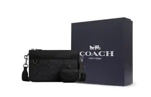 COACH Кожаный наплечный рюкзак через плечо мужской темно-серый