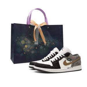 Jordan Кроссовки Air 1 Low top Vintage баскетбольные unisex черные коричневые