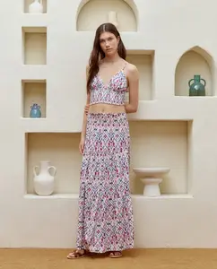 Длинная струящаяся юбка Green Coast, цвет Blanco roto