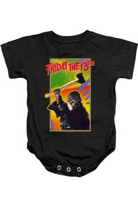 Детский комбинезончик в стиле ретро «Пятница, 13-е» Gildan, черный
