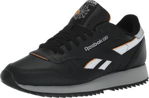 Кроссовки Reebok Classic Leather Ripple для взрослых, унисекс, черный/оранжевый/серый