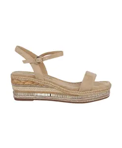 Сандалии на танкетке с жемчугом Alma En Pena, коричневый