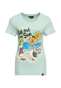 Футболка с принтом и винтажным мотивом «Уйди с моего солнца» Queen Kerosin, зеленый