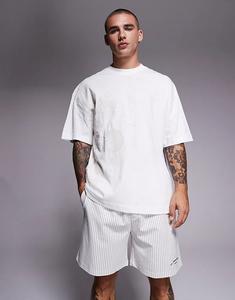 Трикотажные шорты River Island в кремовую полоску