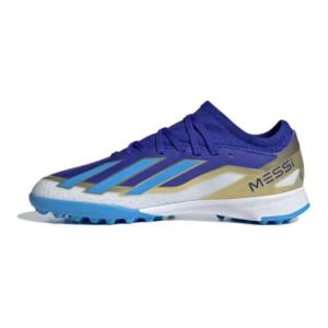 Crazyfast Messi League Turf Lucid Blue Blue Burst Cloud White GS Adidas, Transparent синий/Flash синий/белый