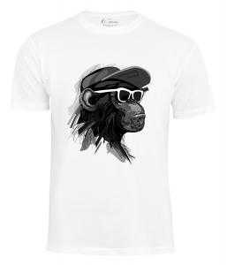 Футболка Cotton Prime mit Affenmotiv Cool Monkey mit Brille, белый