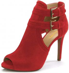 Женские сандалии-ботильоны XYD с открытым носком, двойной пряжкой, шпилькой, стильными вырезами для мероприятий и вечеринок, Red
