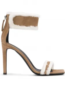 Босоножки Vanilla Winter с фактурной отделкой Giuseppe Zanotti, коричневый