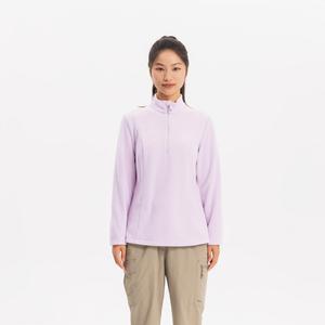 Женская флисовая утеплённая туристическая куртка Quechua MH100 фиолетовая