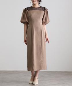 Винтажное атласное платье I-силуэта для свадеб, выпускных вечеров и вечеринок Pourvous, цвет Camel