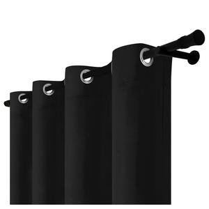 Штора на окно из велюрового бархата с рюшовой тесьмой 140х160 см черная непрозрачная штора Voppi, черный