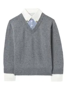 Шерстяная толстовка с V-образным вырезом Claudie Pierlot, серый