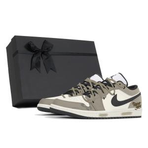 Jordan Износостойкие низкие винтажные баскетбольные кроссовки мужские Air 1 Wear-Resistant Low-Top Vintage Basketball Shoes цвета хаки