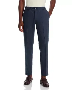 Брюки Mayer из фланели с завязками и эластичным поясом Theory, синий