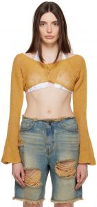 Желтый укороченный кардиган OPEN YY