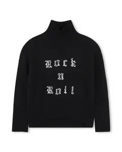 Детский свитер черного цвета с длинным рукавом Zadig & Voltaire