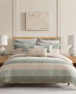 Комплект постельного белья из 3 предметов с текстурой песочные полосы, размер King/California King Levtex, Sage