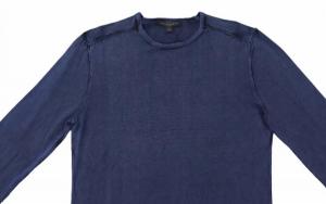 Темно-синяя рубашка с круглым вырезом Acid Wash John Varvatos